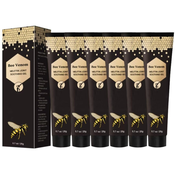 6 Packs Bee Venom Cream, Bee Venom Bone Gel Joint Gel for Neck, Waist, Back of Hands, Feet and Legs