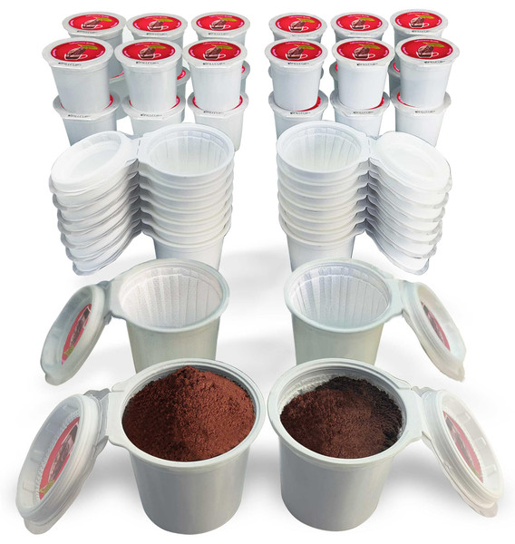42 iFillCup Refillable K Cups - Ultrafine Filters for Sediment-Free Insanely Rich Brew, DeepBrew Filter Holds 50% More Coffee, Universal K Cup Brewer Compatibility, Reusable up to 5 Times (Red)