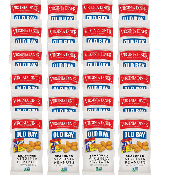 Virginia Diner Old Bay Seasoned Extra Large Virginia Peanuts Ideal for Parties, Lunch Boxes, Personal Snacking 2 Ounce (Pack of 24)