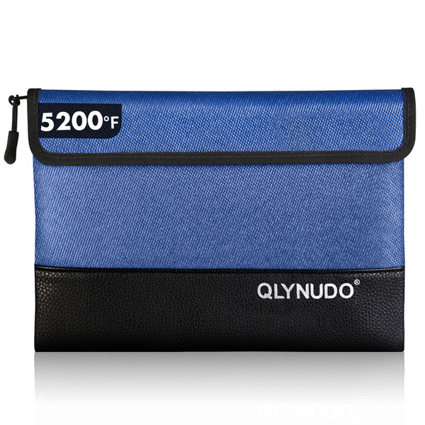 QLYNUDO 5200℉ Fireproof Money Bag for Cash, Fireproof Bag, Fireproof Pouch for Important Documents and Valuables, 11x7.7 Inch, Waterproof Zipper