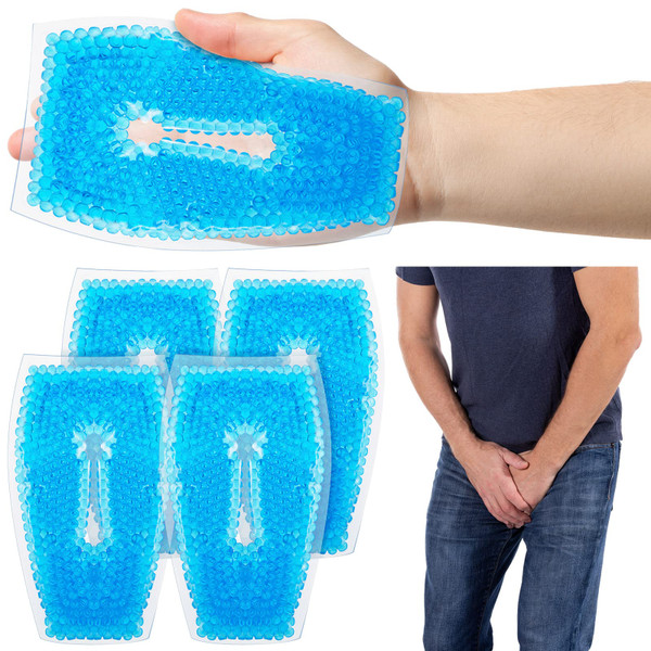 Sherr 4 Pcs Vasectomy Ice Pack DIY Kit Vasectomy Gift for Men Reusable Cold Therapy Gel Packs Wraps Reusable Gel Beads Compress for Testicular Pain Relief