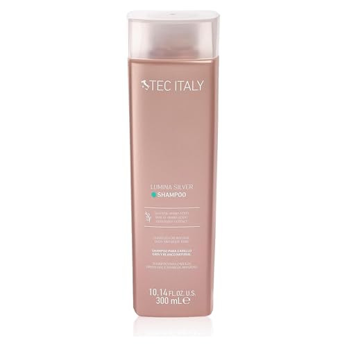 Tec Italy Lumina Silver Shampoo 300 ml | Shampoo para Cabello Gris o Blanco | Neutraliza Tonos Amarillos, Intensifica Tonos Grises, Aporta Brillo e Hidratación con Ingredientes Naturales
