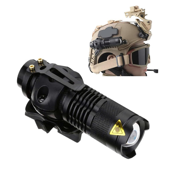 HIGOO Tactical Flashlight Helmet Mounted LED Light Compatible with Fast IBH MICH2000 Helmet