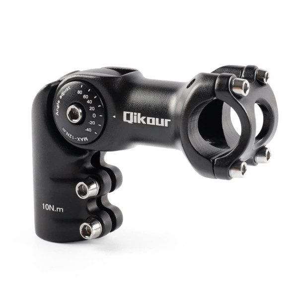 Bike Stem 120 Degree Adjustable Bicycle Stem 1" / 1.25" Handlebar Riser Adapter for Road Bike, Mountain Bike, MTB, BMX, Cycling (25.4 x 95mm)