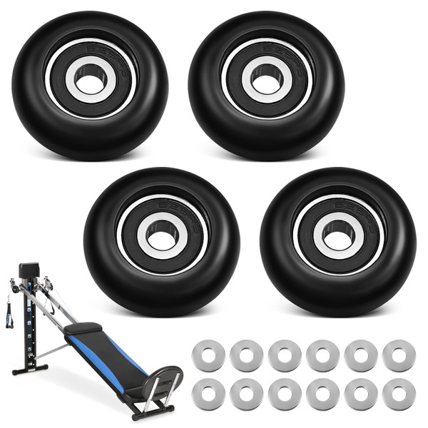 Total Gym Replacement Set Wheels/Rollers for Models 2000, 3000, and More,3000 XL, and a Few Very Early XL -Black (4 Pack)