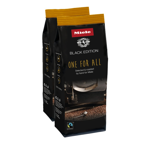 Miele Black Edition One For All Hand-Selected & Hand-Roasted Whole Coffee Beans - USDA Organic, Fair Trade Certified - 8.8 oz (250g), 2 Pack