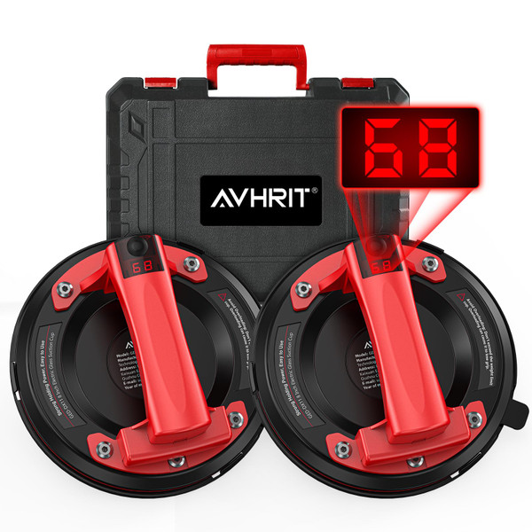 Avhrit Electric Glass Suction Cups, 600 LBS Max Load 8" Tile Suction Cup Tool with LCD Display, Heavy Duty Vacuum Glass Lifter for Lifting Large Tile, Windshield, Window, Granite Avhrit Electric Glass Suction Cups, 600 LBS Max Load 8" Tile Suction Cup Tool with LCD Display, Heavy Duty Vacuum Glass Lifter for Lifting Large Tile, Windshield, Window, Granite