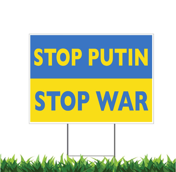 Moonlight4225 2 SIDED! Stand With Ukraine, Support Ukraine, Stop Putin Stop War, v5 12 x 18-inch Horizontal Yard Sign (Outdoor, Weatherproof Corrugated Plastic) Metal Stake Included Moonlight4225 2 SIDED! Stand With Ukraine, Support Ukraine, Stop Putin Stop War, v5 12 x 18-inch Horizontal Yard Sign (Outdoor, Weatherproof Corrugated Plastic) Metal Stake Included