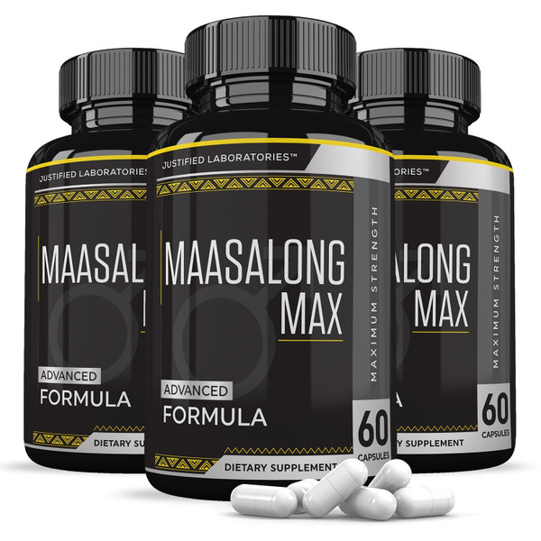 Justified Laboratories (3 Pack Maasalong Max 1600MG Advanced Men's Health Masalong Formula 180 Capsules