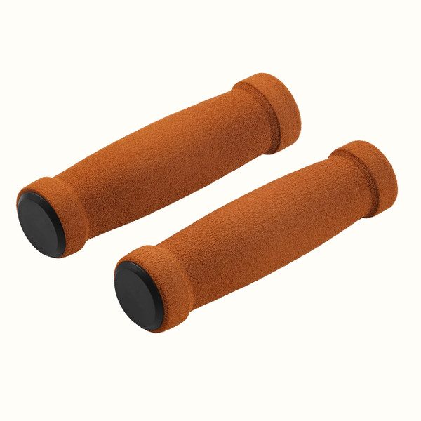 Retrospec Chatham Foam Bike Handle Grips - Comfortable Non-Slip Bicycle Handlebar Grip for Beach Cruiser - Absorbs Vibration - Brown Single Speed