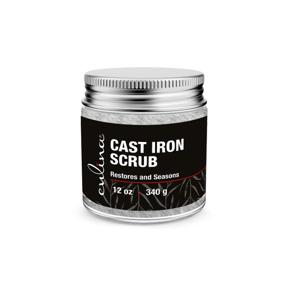 Culina Cast Iron Cleaning & Restoring Scrub | Removes Rust Without Scratching & Care Before Cleaning, Washing & Seasoning | 100% Natural | for Cast Iron Skillets, Pans & Cookware