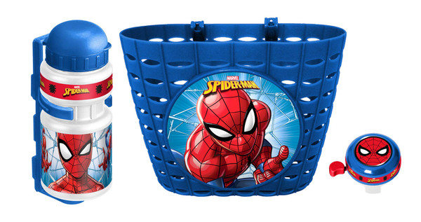 Stamp SM250508 KORB + TRINKFLASCHE + KLINGEL-Spiderman Basket + Drinking Bottle + Bell, Blue
