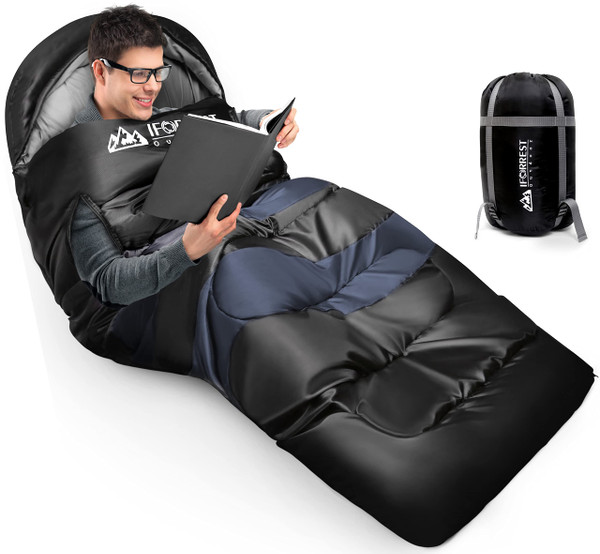 IFORREST Sleeping Bag - Single-Person Cold Weather Camping Sleep Bag for Adults and Teens - XXL 33in/ 40" - Extra-Wide & Warm for Big & Tall - All-Season Comfort