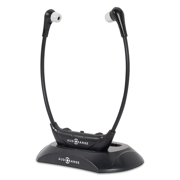 【NEW Model】 Seniors & Hard of Hearing | Wireless TV Headset by AudioRange | Delay-Free, Lightweight, Comfortable, Rechargeable In-Ear Headphones for TV Watching, Television Amplifier, RF Headphones