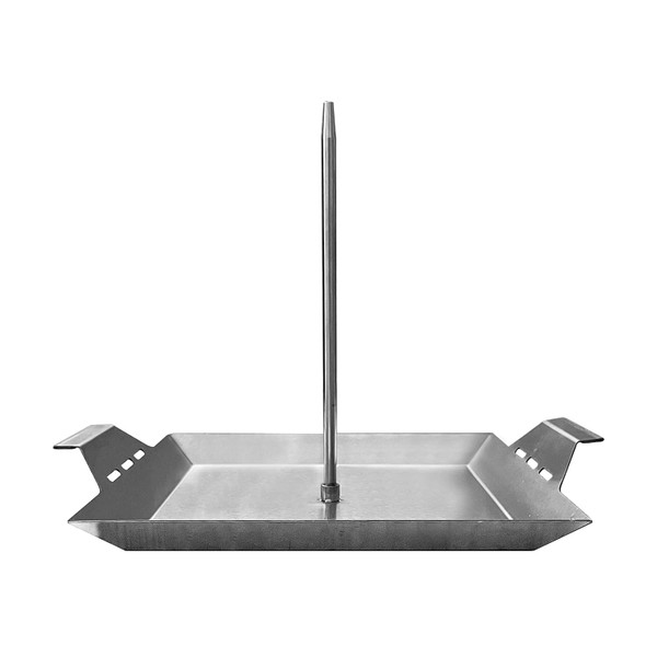 GRILLVANA Stainless Steel Vertical Skewer for Tacos Al Pastor, Shawarma, Kebabs- BBQ Grilling Accessory w/ 2 removable spikes (8.5” and 12”)- Use on Charcoal Grills or Stove- Handles, No Drip Plate