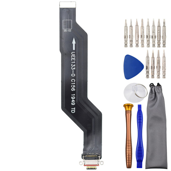 Sunways USB Type-C 3.1 Charger Port Flex Cable with Water Proof Rubber Ring Replacement for OnePlus 7T HD1901 1+7T HD1903 HD1900 HD1907 HD1905