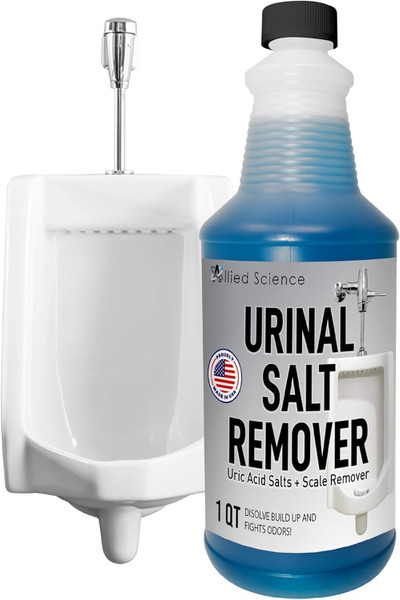 Allied Science Urinal Salt, Calcium and Mineral Scale Remover - Eliminates Urine Odor, Destroys Uric Acid Salt, Deposit Buildup