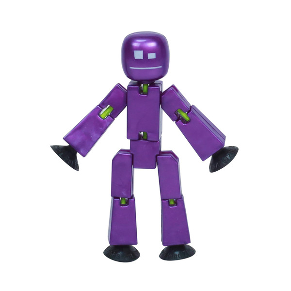 Zing StikBot Single Pack - Includes 1 StikBot - Collectible Action Figures and Accessories, Stop Motion Animation, Ages 4 and Up (Metal Eggplant)