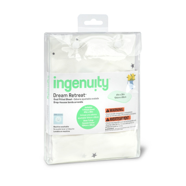 Ingenuity Dream Retreat Oval Fitted Replacement Sheet, fits Dream Retrat Portable Sleep Solution, Machine-Washable, Neutral Ingenuity Dream Retreat Oval Fitted Replacement Sheet, fits Dream Retrat Portable Sleep Solution, Machine-Washable, Neutral