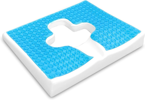 Bed Sore Cushion for Butt, Breathe Freely Fiber Bedsore Pressure Relief Pillow, T Shaped Opening Triangular Slope Design, Anti Decubitus Cushion for Elderly, Bedridden, Disabled Bed Sore Cushion for Butt, Breathe Freely Fiber Bedsore Pressure Relief Pillow, T Shaped Opening Triangular Slope Design, Anti Decubitus Cushion for Elderly, Bedridden, Disabled