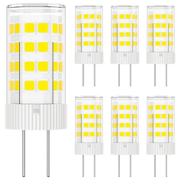 Gaormii G4 LED Bulb 5W, T3 JC Type Bi-Pin Base, AC/DC 12 Volt, Daylight White 6000K, 40W Halogen Replacement for Outdoor Landscape Lighting Deck Stair Step Path Lights, Non-Dimmable (6 Pack)