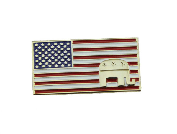 US Republican Patriotic Elephant Flag Lapel Pin