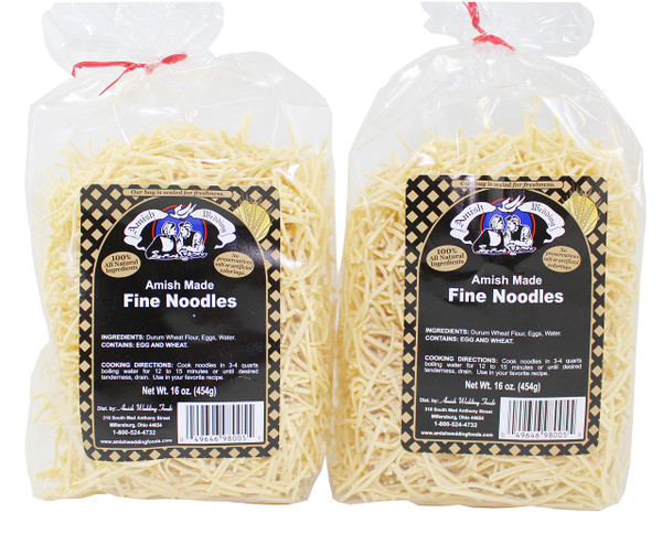Amish Wedding Fine Egg Noodles Bags, 16 Ounce (Pack of 2)