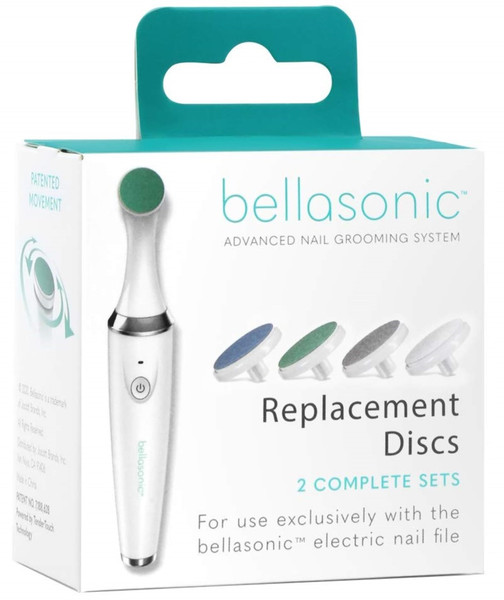 Replacement Discs for Bellasonic 4-in-1 Rechargeable Electric Nail File Set with Unique Oscillating Head – Shape, Smooth, Buff & Shine Nails | Remove Cuticles & Calluses (2 Sets)