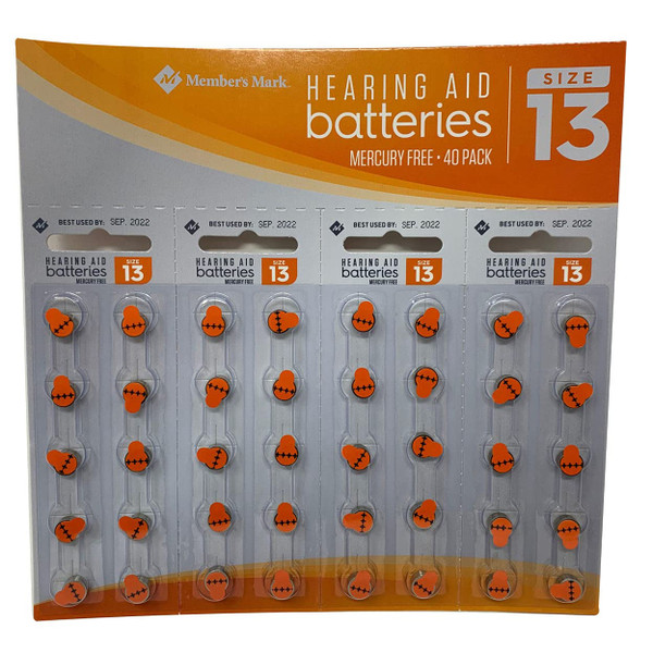 LOBOAIR Members Mark Hearing Aid Batteries, Size 13 (40 Count)