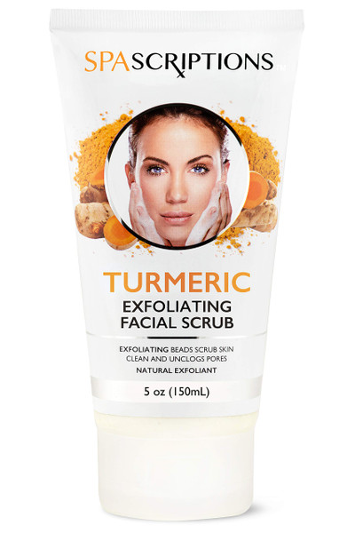 Turmeric Exfoliating Facial Scrub Natural Exfoliant to Cleanse Skin, Facial Wash - 5 Oz. Deep Cleansing and Rejuvenating