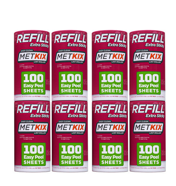 Metkix Refill for Metkix Lint Rollers 8 Pack (Total 800 Sheets)