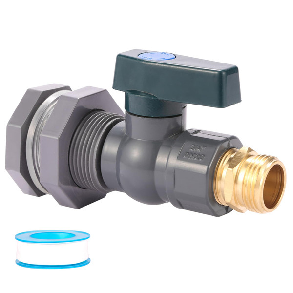 3/4 Inch Rain Barrel Spigot Kit - BILAL Water Barrel PVC Garden Diverter Kit with Bulkhead Fitting Hose Faucet Adapter and Thread Seal Tape for Water Tanks, Aquariums, Tubs, Pool, Garden Barrel 3/4 Inch Rain Barrel Spigot Kit - BILAL Water Barrel PVC Garden Diverter Kit with Bulkhead Fitting Hose Faucet Adapter and Thread Seal Tape for Water Tanks, Aquariums, Tubs, Pool, Garden Barrel