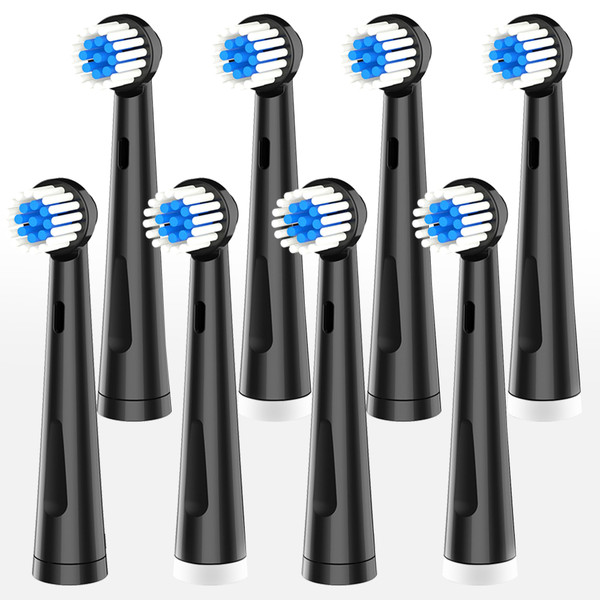 Pursonic Rotating Electric Toothbrush Heads - 8 Pack Electric Toothbrush Replacement Brush Heads for Teeth and Gum Care - Tooth Brush Heads for RET20USB, RET20USB-BK & RET200 (Black)