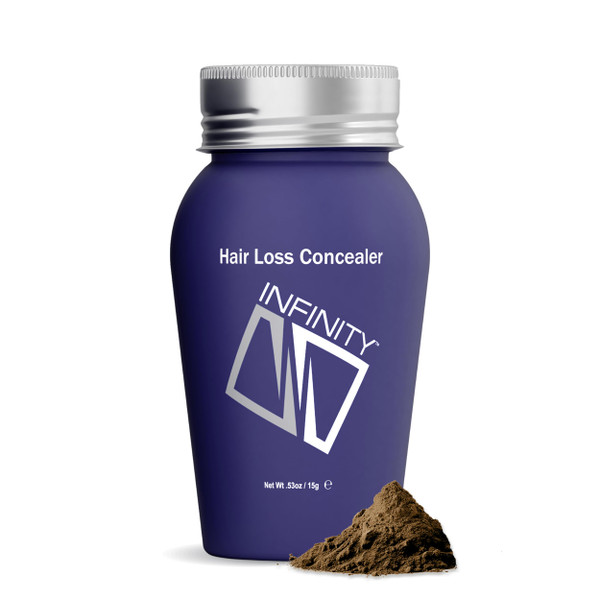 INFINITY Hair Fibers Light Brown for Thinning Hair for Women & Men - 100% Undetectable Hair Building Fiber Powder - Conceal Hair Loss in 15 Seconds, 15g