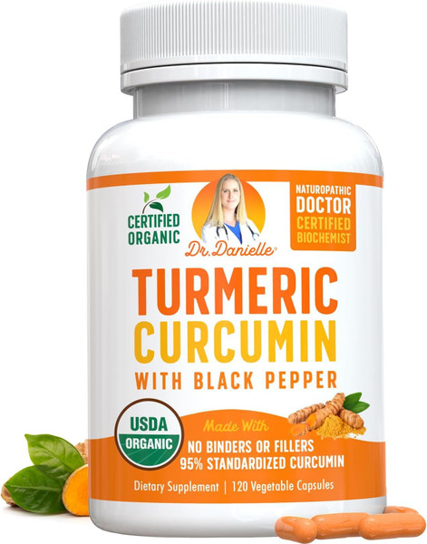 Organic Turmeric Curcumin with Black Pepper Extract 2000mg - High Absorption Ultra Potent Supplement - 95% Curcuminoids - Vegan, Non GMO - 120 Capsules