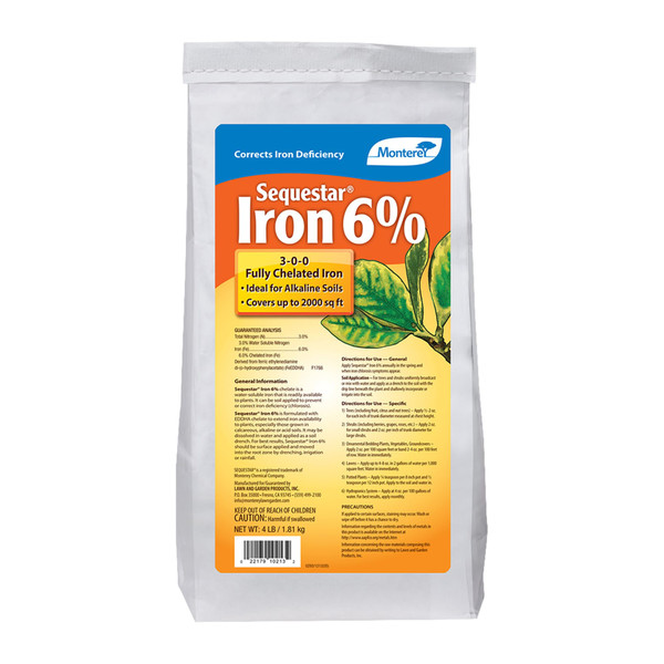Monterey Sequestar Iron 6% Plant Amendment for Gardening, 4 Pounds