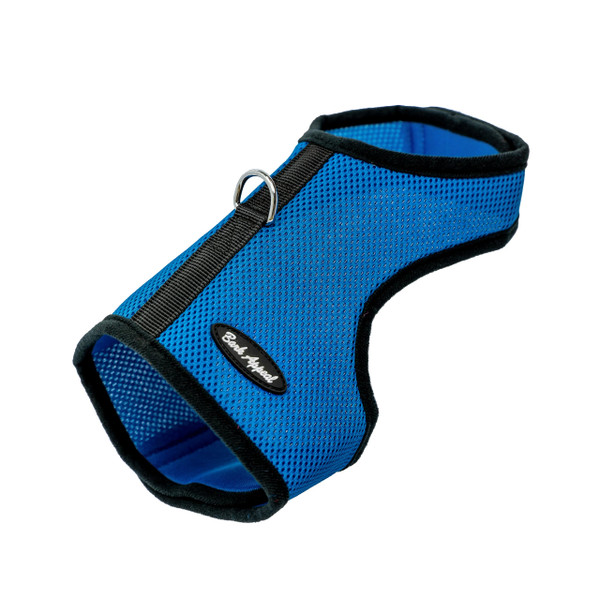 Bark Appeal Blue Wrap N Go Dog Harness for Small-Medium Pets – Soft Solid Mesh Vest Harness for Dogs, Puppies, Kittens & Cats – Easy Buckle-Free Design for a Comfortable Fit – Small