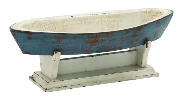 Deco 79 Wooden Sail Boat Decorative Sculpture Home Decor Statue, Accent Figurine 23" x 10" x 8", Blue