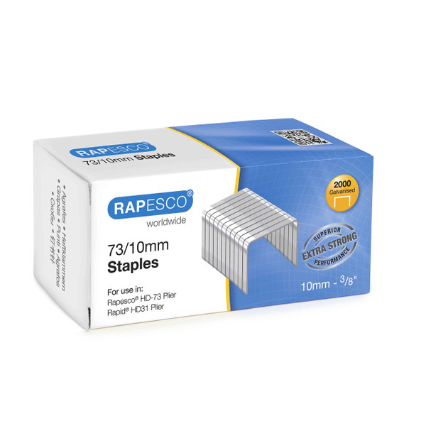 Rapesco Staples, 73/12 mm (1/2 Inch) Staples for Heavy Duty Plier Stapler - Pack of 2000