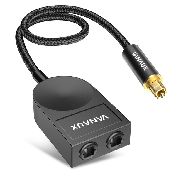 VANAUX Optical Audio Splitter 1 in 2 Out,SPDIF Toslink Digital Optical Audio Cable Splitter 1x2 Support LPCM2.0 Doldy Digital & DTS 5.1 for Home Theater,Sound Bar,Gaming Console,Blu-ray Players,Black VANAUX Optical Audio Splitter 1 in 2 Out,SPDIF Toslink Digital Optical Audio Cable Splitter 1x2 Support LPCM2.0 Doldy Digital & DTS 5.1 for Home Theater,Sound Bar,Gaming Console,Blu-ray Players,Black
