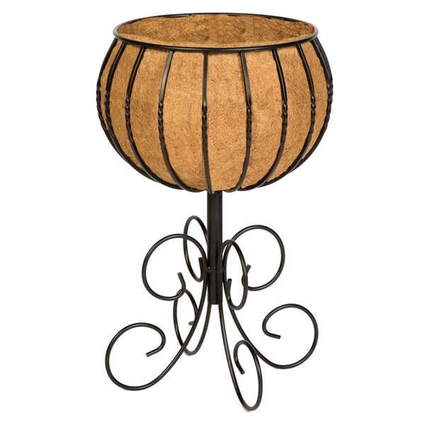 Gardman R954 Blacksmith Patio Urn, 14'' Wide x 24.5'' High, Black