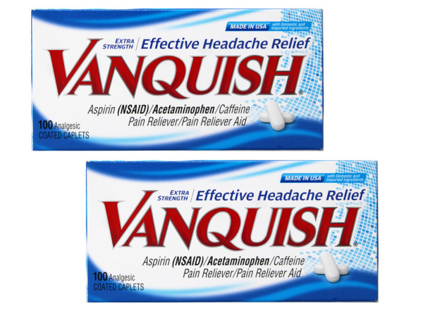 Vanquish Pain Reliever, 100 Count (Pack of 2)