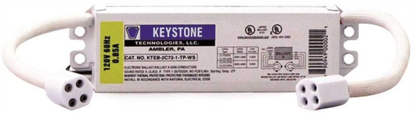 Keystone Ballasts 22 & 32 Watt or 32 & 40 Watt circline, 120V, w/sockets, Electronic Model Number KTEB-2C72-1-TP-WS-CP