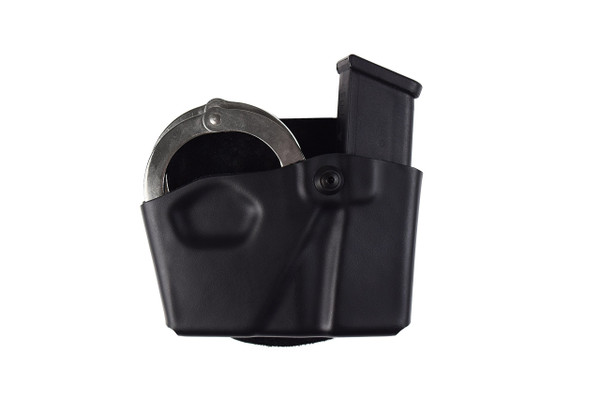 Safariland 573 Open Top Magazine and Handcuff Pouch, Fits GLOCK 17/22, STX Plain Black, Right Hand