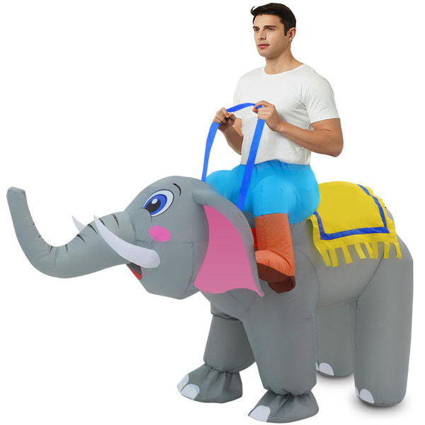 Inflatable Costume for Adult Elephant Costume Halloween Blow Up Ride on Elephant Costumes Animals Suit for Men Women Cosplay Party