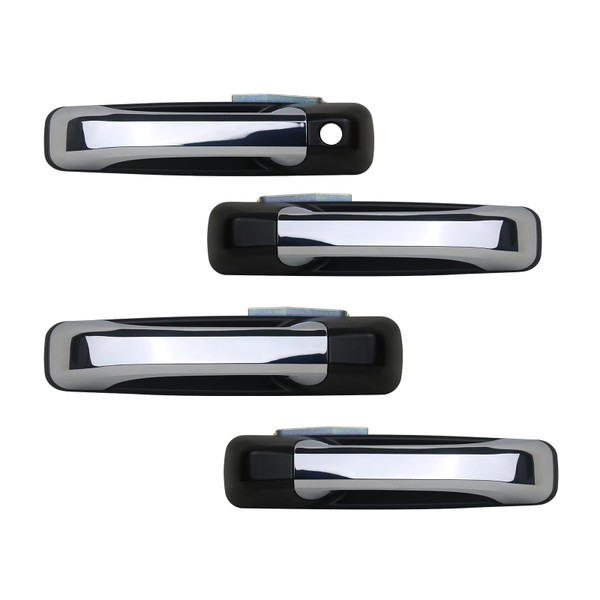 APPERFiT Exterior Door Handles Chrome & Black for Front & Rear Door Panel Compatible with Dodge RAM 1500 2500 3500 Crew Cab Truck Door Parts 1GH291XRAJ 1GH261XRAG 1GH271XRAG