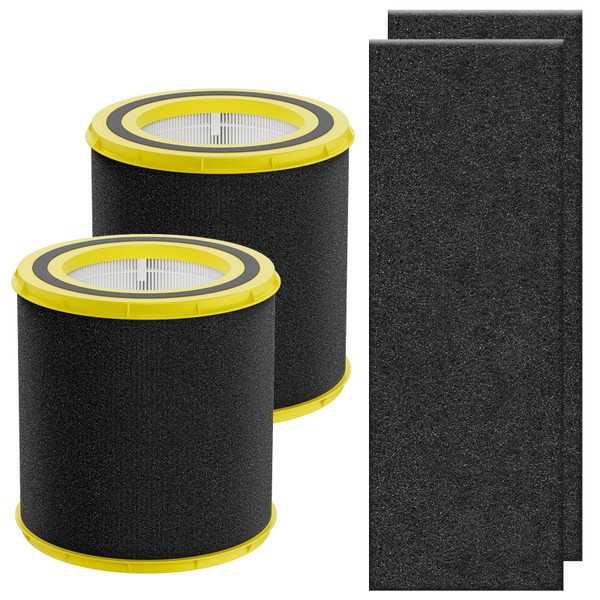 FLT4700 HEPA Filter M Replacement Compatible with G-Guardian AC4700 AC4700BDLX AC4711W AC4625 AC4625WDLX Air Purifier FLT4700 FLT47CB4, 2 HEPA + 4 Activated Carbon Filter (2+4)
