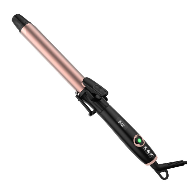 1.2 Inch Curling Iron with Clipped Tourmaline Ceramic Barrel Professional 1 1/5 Inch Hair Curler up to 450°F Dual Voltage for Traveling 60 Mins Auto Off Suit for Different