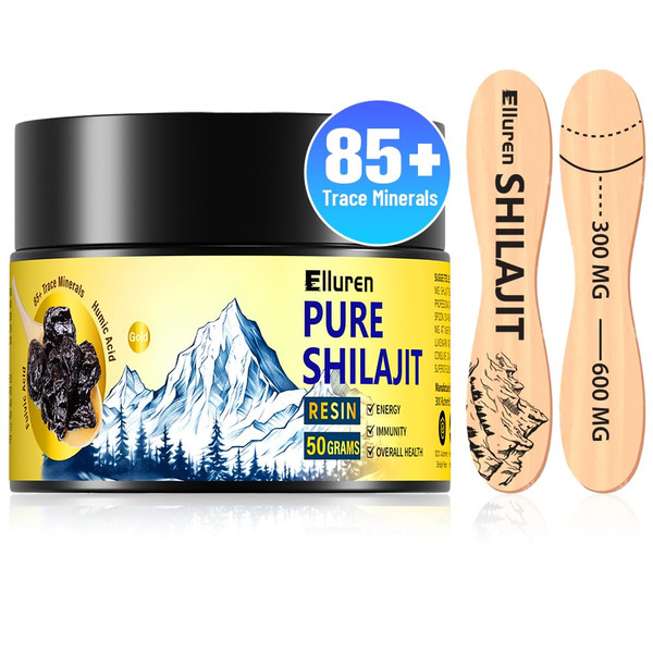 Shilajit Resin Authentic, Shilajit for Men & Women, Shilajit Pure Himalayan Organic, Natural Gold Grade Shilajit with 85+ Trace Minerals, Fulvic & Humic Acid, for Energy, Stamina & Immune, 50 Grams