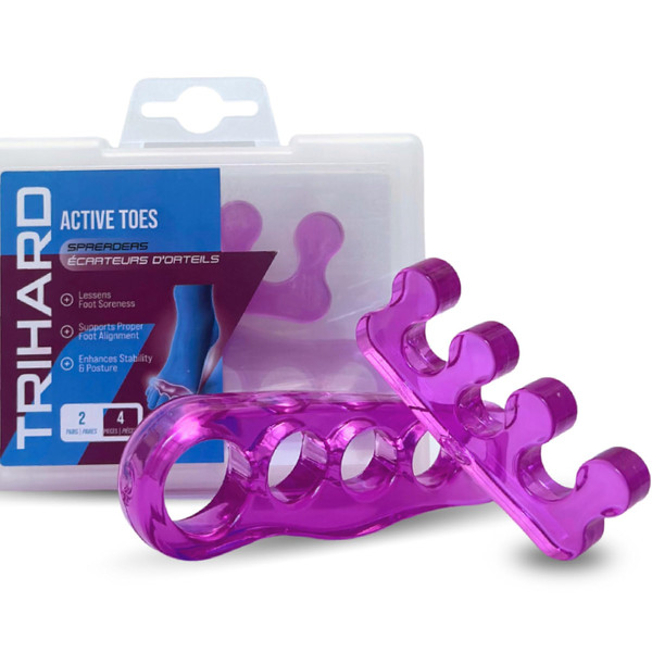 TRIHARD Toe Spacers | Foot Alignment & Bunion Relief | One Size Silicone Yoga Toe Separators & Post-Run Toe Corrector for Mobility & Pressure Relief